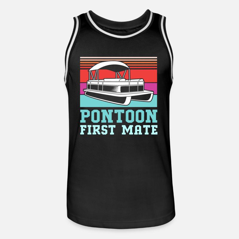 Pontonboot Boot Boote - Männer Basketball-Trikot - Schwarz/Weiß