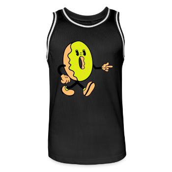 Donut Bande Dessinée Drôle - Maillot de basket Homme - noir/blanc - Devant - AI Model Male 185 dark (185cm)