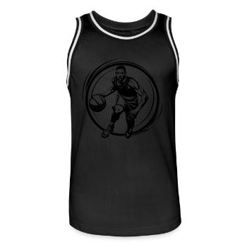 Basketball Players Basketball Players Sports - Men's Basketball Jersey - black/white - Front - AI Model Male 185 dark (185cm)