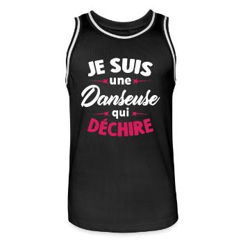 Je suis une Danseuse qui déchire - Maillot de basket Homme - noir/blanc - Devant - AI Model Male 185 dark (185cm)