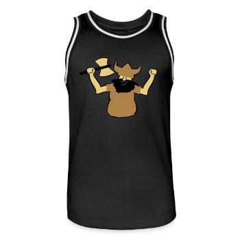 Viking Man Gift Strong Axe Beard Idea Earlier - Men's Basketball Jersey - black/white - Front - AI Model Male 185 dark (185cm)