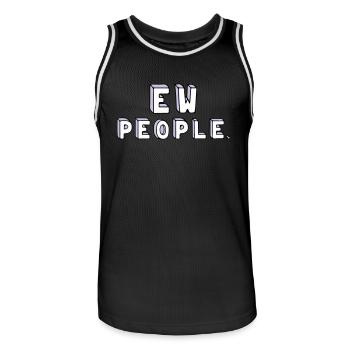 People are stupid. - Men's Basketball Jersey - black/white - Front - AI Model Male 185 dark (185cm)