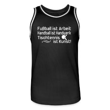 Tischtennis ist Kunst! - Männer Basketball-Trikot - Schwarz/Weiß - Vorne - AI Model Male 185 dark (185cm)