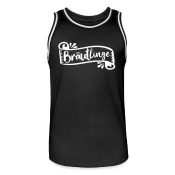 Groom, Bachelor / Bräutigam / Bachelor Party / JGA - Männer Basketball-Trikot - Schwarz/Weiß - Vorne - AI Model Male 185 dark (185cm)