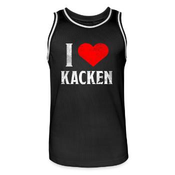 I Love Kacken - Ich Liebe Scheißen Shirt Lustig - Männer Basketball-Trikot - Schwarz/Weiß - Vorne - AI Model Male 185 dark (185cm)