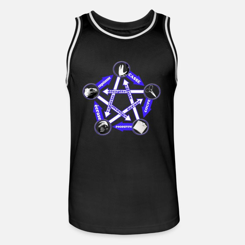 Rock Paper Scissors Eidechse Spock von Custom - Männer Basketball-Trikot - Schwarz/Weiß
