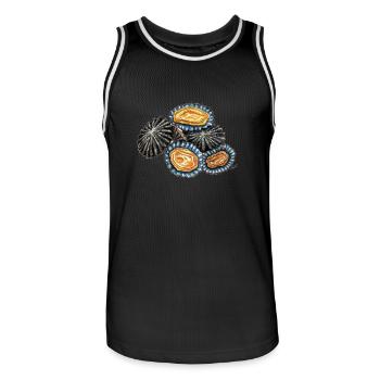 Napfschnecken - Meeresfrüchte - patelle - Männer Basketball-Trikot - Schwarz/Weiß - Vorne - AI Model Male 185 dark (185cm)