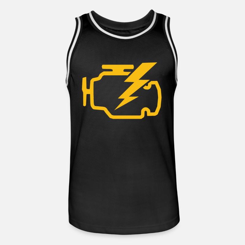 check engine light Zeichen Geschenkidee - Männer Basketball-Trikot - Schwarz/Weiß