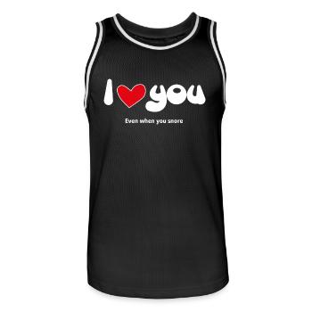 I Love You - Funny Quotes Couples NEW 02 - Men's Basketball Jersey - black/white - Front - AI Model Male 185 dark (185cm)