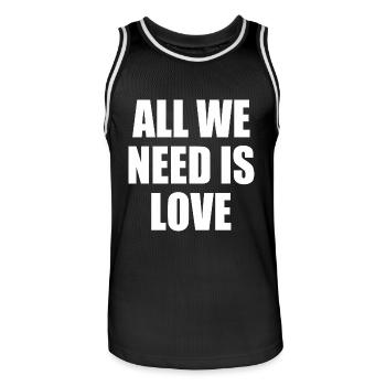 all we need is love - Maillot de basket Homme - noir/blanc - Devant - AI Model Male 185 dark (185cm)