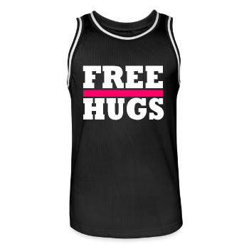 Free Hugs - Maillot de basket Homme - noir/blanc - Devant - AI Model Male 185 dark (185cm)