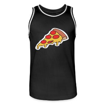 Pizza pizza - Maillot de basket Homme - noir/blanc - Devant - AI Model Male 185 dark (185cm)