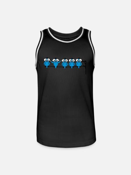 Vogel Sport - Männer Basketball-Trikot - Schwarz/Weiß