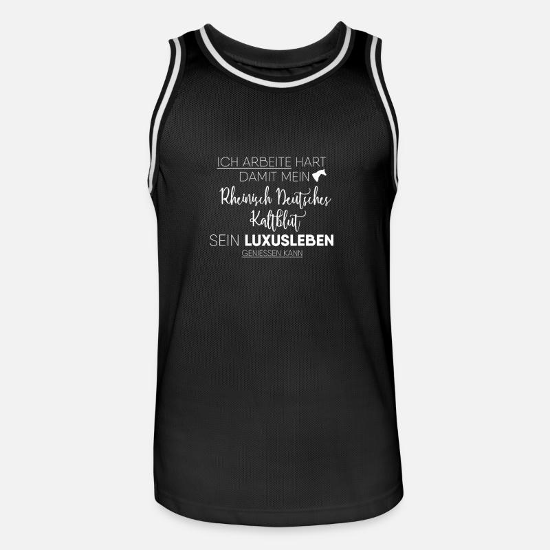 Rheinisch-Deutsches Kaltblut Pferd Geschenk - Männer Basketball-Trikot - Schwarz/Weiß