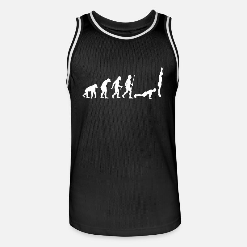 Evolution Burpee - Männer Basketball-Trikot - Schwarz/Weiß
