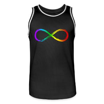 Infinity 8 LGBT Arc-en-ciel Gay Pride Amour Éternel - Maillot de basket Homme - noir/blanc - Devant - AI Model Male 185 dark (185cm)