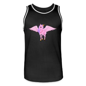 licorne - Maillot de basket Homme - noir/blanc - Devant - AI Model Male 185 dark (185cm)