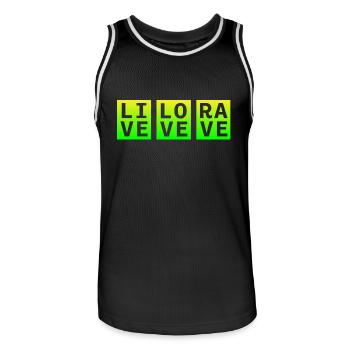 Live Love Rave Clothing Musique EDM pour Raver et DJ - Maillot de basket Homme - noir/blanc - Devant - AI Model Male 185 dark (185cm)