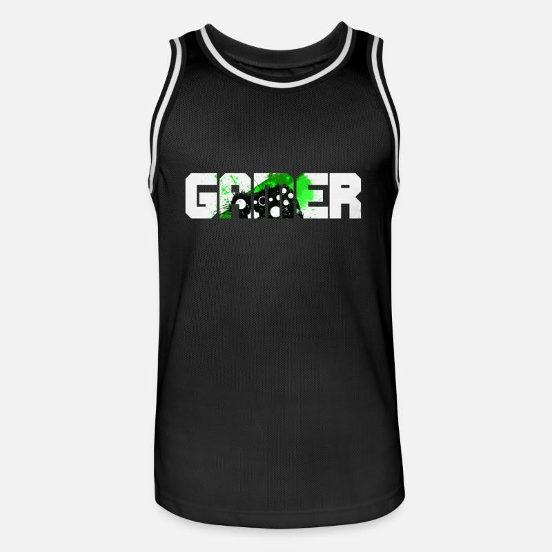 Gamer - Maglia da basket per uomo - nero/bianco