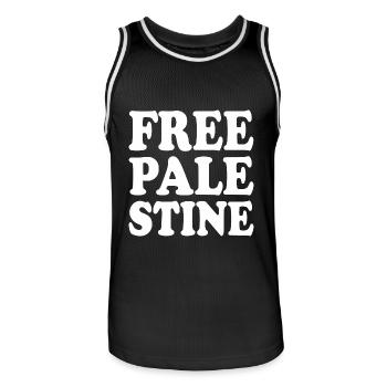 Free palestine - Männer Basketball-Trikot - Schwarz/Weiß - Vorne - AI Model Male 185 dark (185cm)