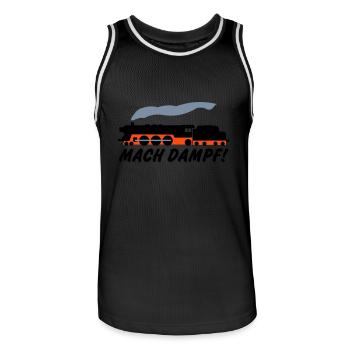 Mach steam - Men's Basketball Jersey - black/white - Front - AI Model Male 185 dark (185cm)