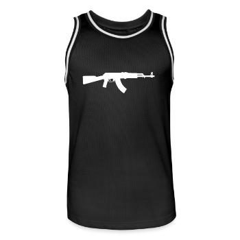 Gewehr - Männer Basketball-Trikot - Schwarz/Weiß - Vorne - AI Model Male 185 dark (185cm)