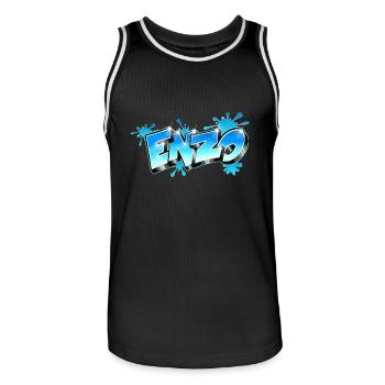 Enzo Style Graffiti - Men's Basketball Jersey - black/white - Front - AI Model Male 185 dark (185cm)