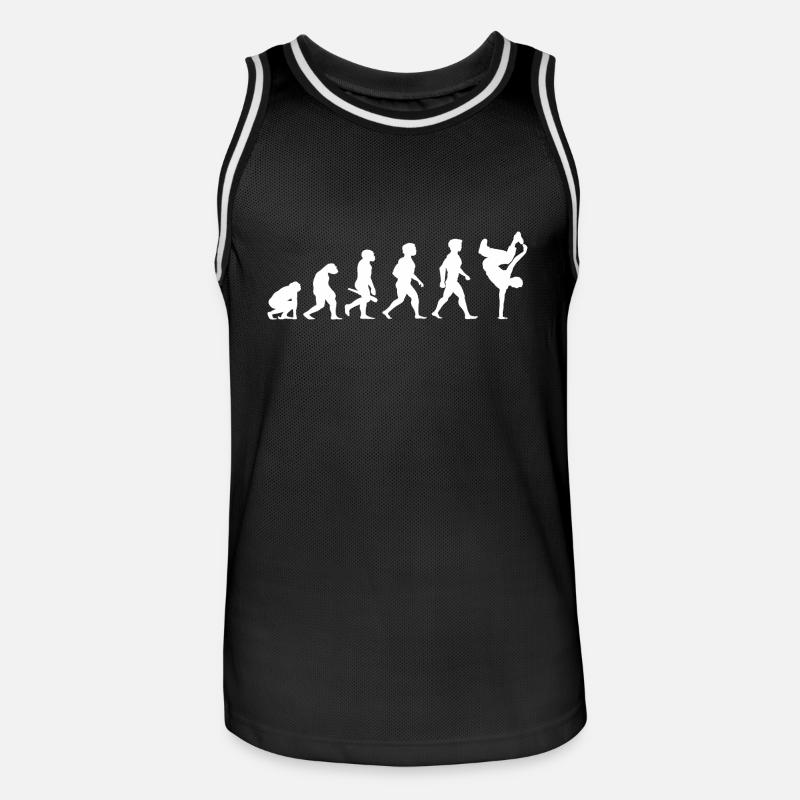 Evolution Breakdance Breaking Breakdancing Hip-Hop - Männer Basketball-Trikot - Schwarz/Weiß