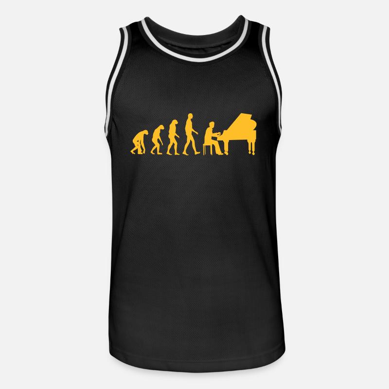 piano evolution - Maillot de basket Homme - noir/blanc