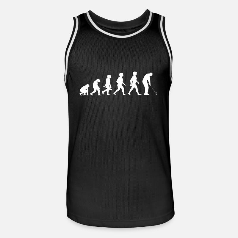 Evolution Golf Golfer Golfspieler Golfplatz - Männer Basketball-Trikot - Schwarz/Weiß