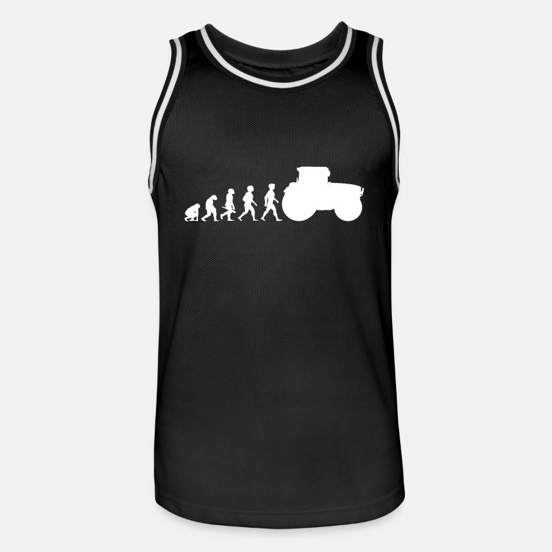 Evolution Traktor Trecker Ackerschlepper - Männer Basketball-Trikot - Schwarz/Weiß