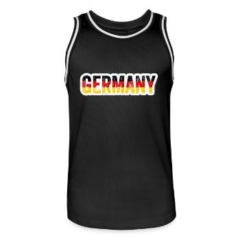 GERMANY Football Shirt Gift Vintage Flag - Men's Basketball Jersey - black/white - Front - AI Model Male 185 dark (185cm)