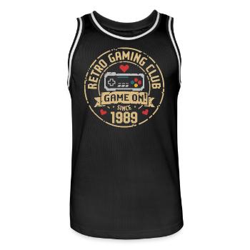 Vintage 1989 Anniversaire 1989 Cadeau 1989 - Maillot de basket Homme - noir/blanc - Devant - AI Model Male 185 dark (185cm)