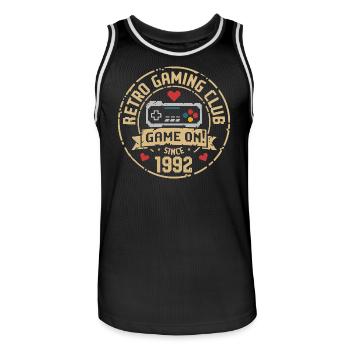 Vintage 1992 Birthday 1992 Gift 1992 - Men's Basketball Jersey - black/white - Front - AI Model Male 185 dark (185cm)