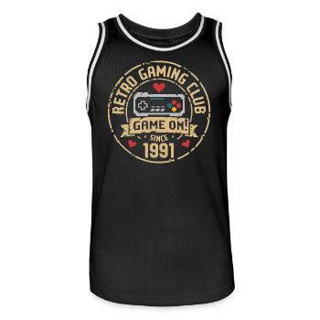 Millésime 1991 Anniversaire 1991 Cadeau 1991 - Maillot de basket Homme - noir/blanc - Devant - AI Model Male 185 dark (185cm)