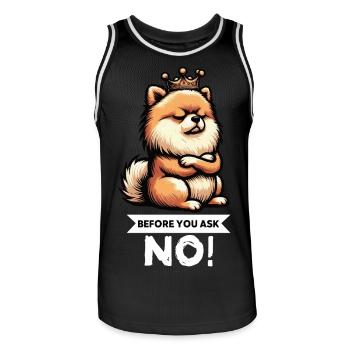 Before You Ask Pomeranian Pomeranian Pomeranian Spitz Dog - Men's Basketball Jersey - black/white - Front - AI Model Male 185 dark (185cm)