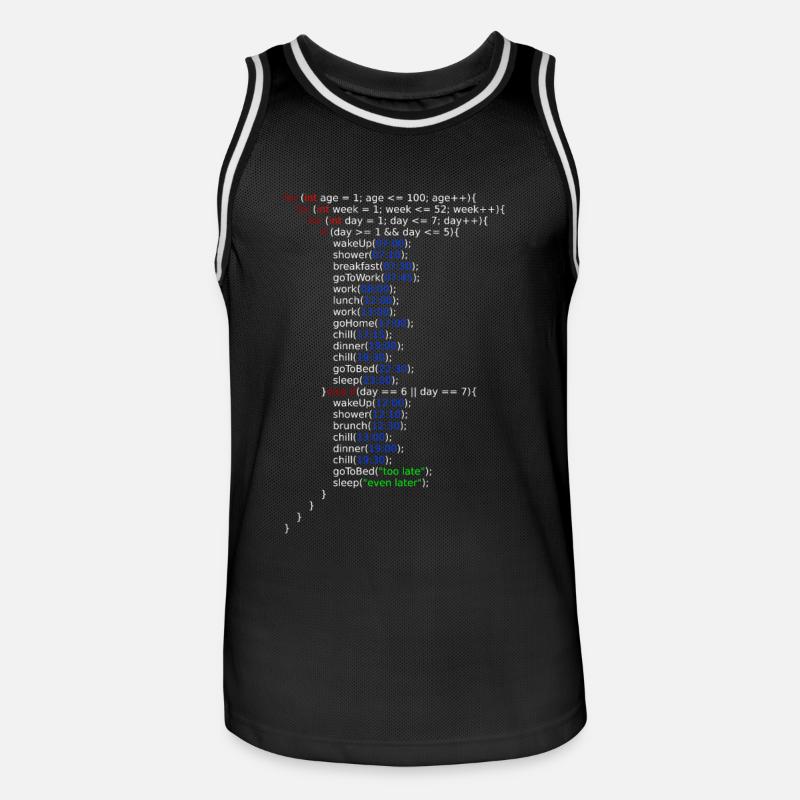 Ma vie - Java Code - Maillot de basket Homme - noir/blanc