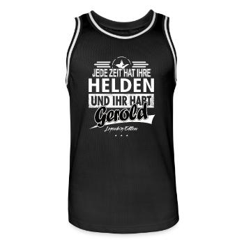 Chaque époque a ses héros Vous avez Gerold - Maillot de basket Homme - noir/blanc - Devant - AI Model Male 185 dark (185cm)