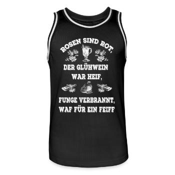 Glühwein Spruch - Männer Basketball-Trikot - Schwarz/Weiß - Vorne - AI Model Male 185 dark (185cm)