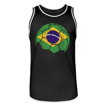 Brazil Soccer Ball Fußball - Männer Basketball-Trikot - Schwarz/Weiß - Vorne - AI Model Male 185 dark (185cm)