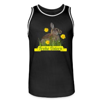 Frohe Ostern Osterhase - Männer Basketball-Trikot - Schwarz/Weiß - Vorne - AI Model Male 185 dark (185cm)