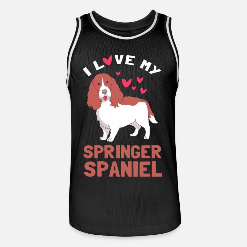 Springer Spaniel Cane - Maglia da basket per uomo - nero/bianco