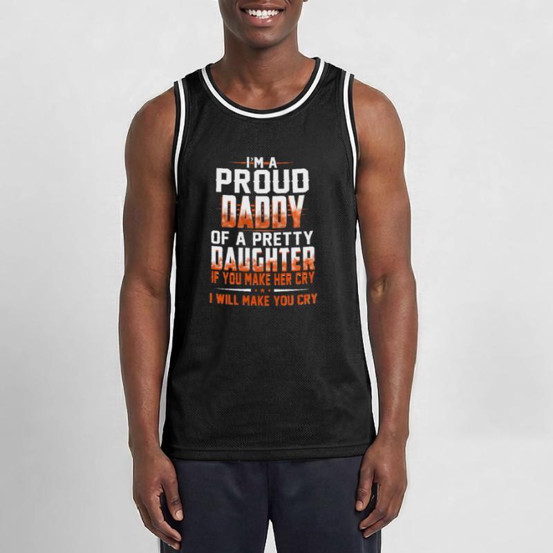 Ich bin ein stolzer Papa oder eine hübsche Tochter Männer Basketball-Trikot
