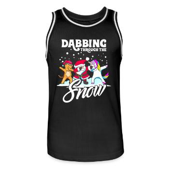 Dabbing Santa Dab Katze Einhorn Weihnachten - Männer Basketball-Trikot - Schwarz/Weiß - Vorne - AI Model Male 185 dark (185cm)