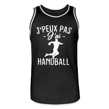 Je peux pas j'ai Handball - Maillot de basket Homme - noir/blanc - Devant - AI Model Male 185 dark (185cm)