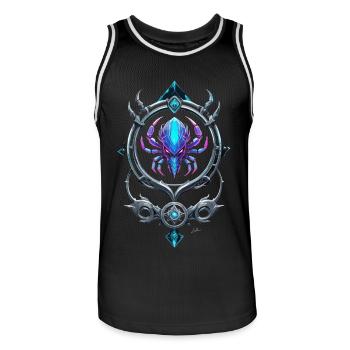 Cancer Futuristic Symbol - Men's Basketball Jersey - black/white - Front - AI Model Male 185 dark (185cm)