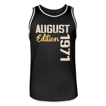 Anniversaire Août 1971 - Edition Limitée Août 1971 - Maillot de basket Homme - noir/blanc - Devant - AI Model Male 185 dark (185cm)