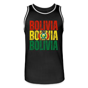 Drapeau bolivien, fierté bolivienne - Maillot de basket Homme - noir/blanc - Devant - AI Model Male 185 dark (185cm)