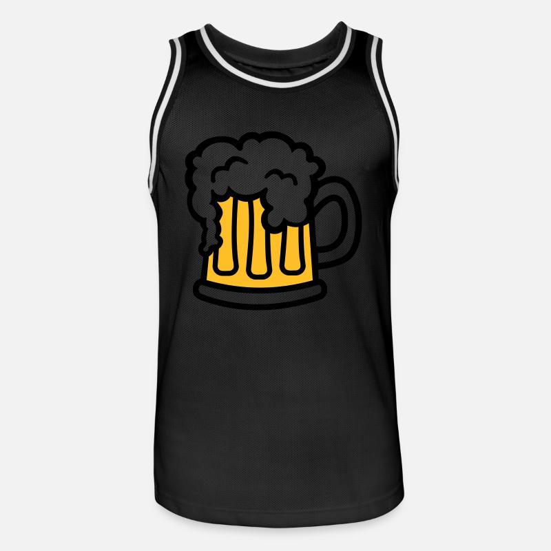 Bier - Männer Basketball-Trikot - Schwarz/Weiß