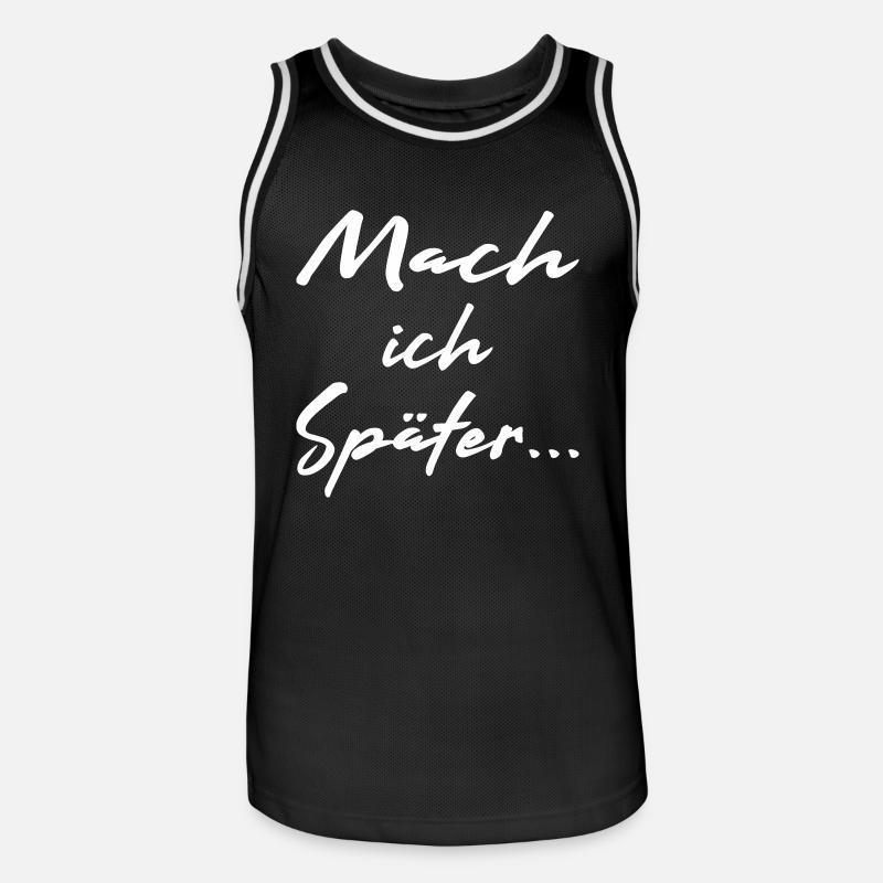 Mach ich später - Vector - Männer Basketball-Trikot - Schwarz/Weiß